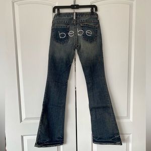 bebe Crystal Embellished Flare Jeans